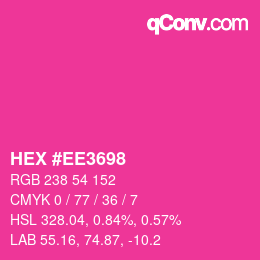 Color code: HEX #EE3698 | qconv.com