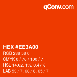 Color code: HEX #EE3A00 | qconv.com