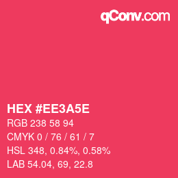Color code: HEX #EE3A5E | qconv.com