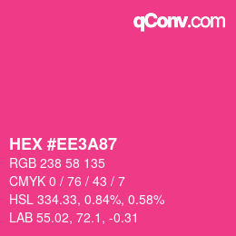 Color code: HEX #EE3A87 | qconv.com