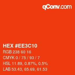 Color code: HEX #EE3C10 | qconv.com