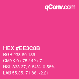 カラーコード: HEX #EE3C8B | qconv.com