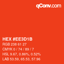 Color code: HEX #EE3D1B | qconv.com