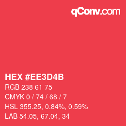 Color code: HEX #EE3D4B | qconv.com