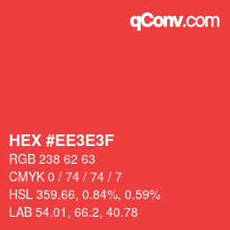 Color code: HEX #EE3E3F | qconv.com