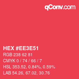 Color code: HEX #EE3E51 | qconv.com