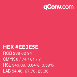 Color code: HEX #EE3E5E | qconv.com