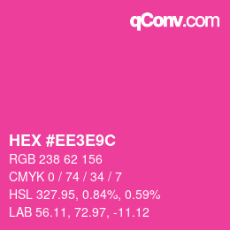Color code: HEX #EE3E9C | qconv.com