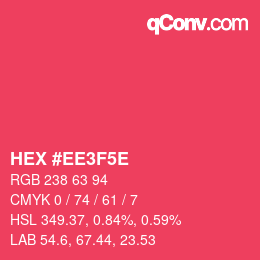 Farbcode: HEX #EE3F5E | qconv.com