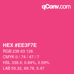 Color code: HEX #EE3F7E | qconv.com