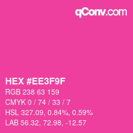 颜色代码: HEX #EE3F9F | qconv.com