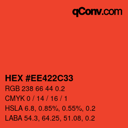 Código de color: HEX #EE422C33 | qconv.com