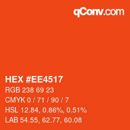 Color code: HEX #EE4517 | qconv.com