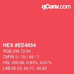 カラーコード: HEX #EE4854 | qconv.com