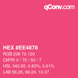 Color code: HEX #EE4878 | qconv.com