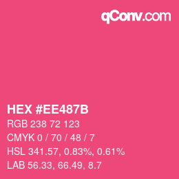 Farbcode: HEX #EE487B | qconv.com