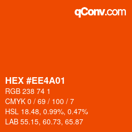 Color code: HEX #EE4A01 | qconv.com