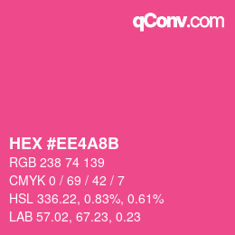 Color code: HEX #EE4A8B | qconv.com