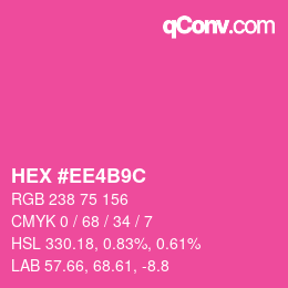 Color code: HEX #EE4B9C | qconv.com