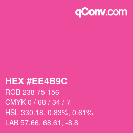 Color code: HEX #EE4B9C | qconv.com