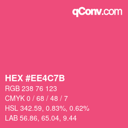 Color code: HEX #EE4C7B | qconv.com