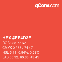 Color code: HEX #EE4D3E | qconv.com