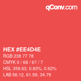 Color code: HEX #EE4D4E | qconv.com
