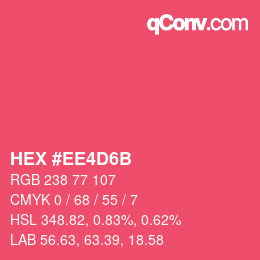 カラーコード: HEX #EE4D6B | qconv.com