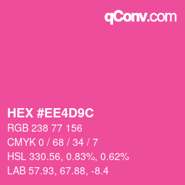 Color code: HEX #EE4D9C | qconv.com