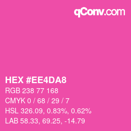 Color code: HEX #EE4DA8 | qconv.com