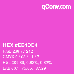 Color code: HEX #EE4DD4 | qconv.com