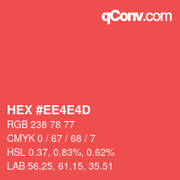 Color code: HEX #EE4E4D | qconv.com