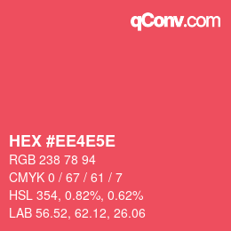 カラーコード: HEX #EE4E5E | qconv.com