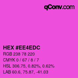 Color code: HEX #EE4EDC | qconv.com