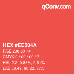 カラーコード: HEX #EE504A | qconv.com