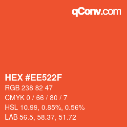 Color code: HEX #EE522F | qconv.com