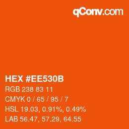 Color code: HEX #EE530B | qconv.com