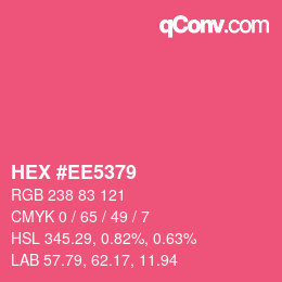 颜色代码: HEX #EE5379 | qconv.com
