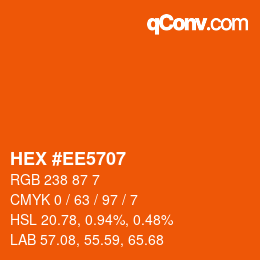颜色代码: HEX #EE5707 | qconv.com