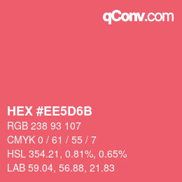 Color code: HEX #EE5D6B | qconv.com