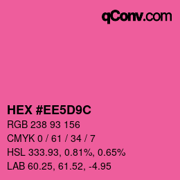 Color code: HEX #EE5D9C | qconv.com
