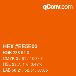 Color code: HEX #EE5E00 | qconv.com