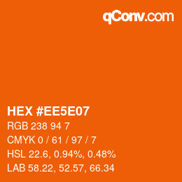 Farbcode: HEX #EE5E07 | qconv.com