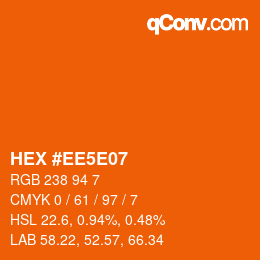 Color code: HEX #EE5E07 | qconv.com