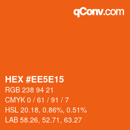 Color code: HEX #EE5E15 | qconv.com