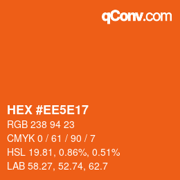 Color code: HEX #EE5E17 | qconv.com