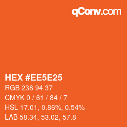 Color code: HEX #EE5E25 | qconv.com