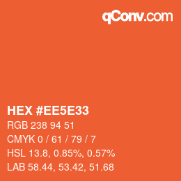 Color code: HEX #EE5E33 | qconv.com