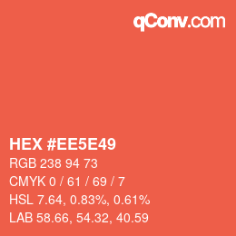 Color code: HEX #EE5E49 | qconv.com