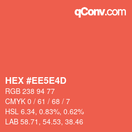 Código de color: HEX #EE5E4D | qconv.com